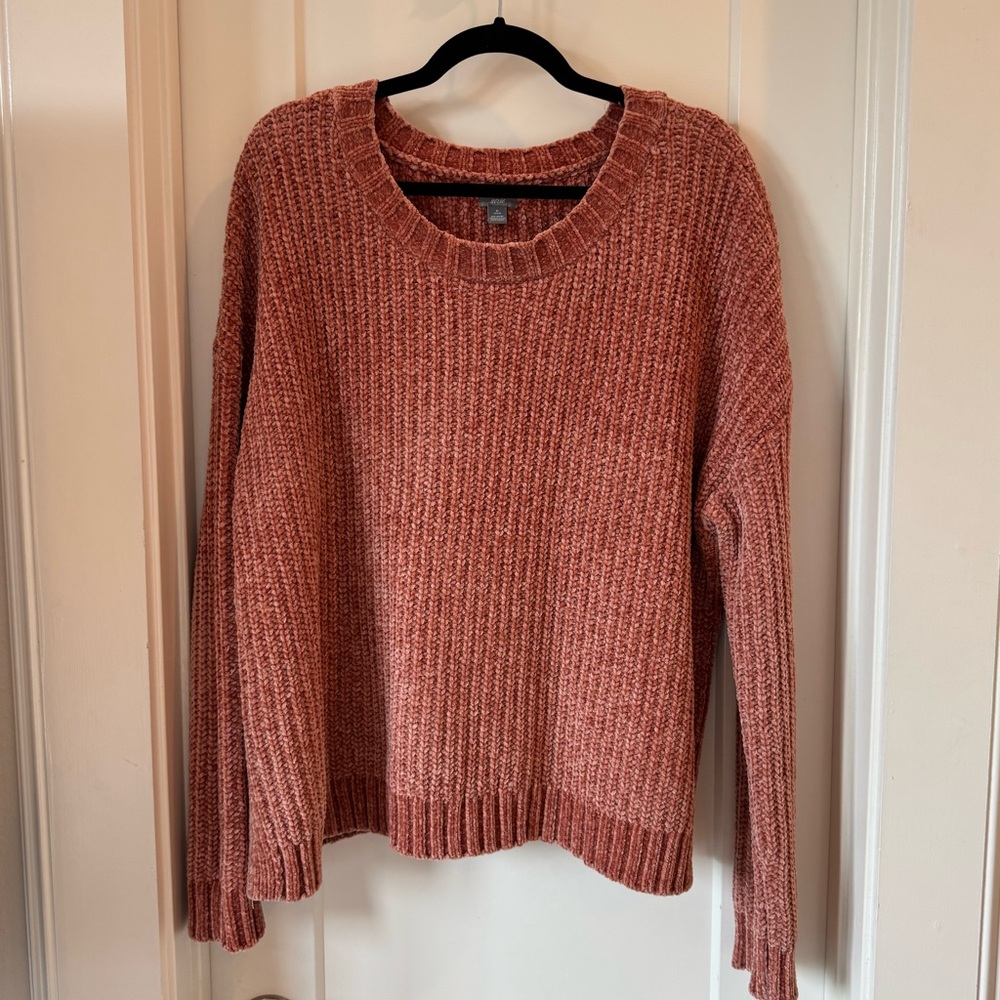 American Eagle Rust Orange Chenille Sweater Size XL